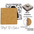 thumbnail image 4 of Inkdotpot Set of 6 Drink Coasters DecorativeNon,SlipCork Base4-inch Square PrintedCoastersEasy Clean- Christmas Winter, 4 of 8