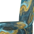 thumbnail image 4 of Designart "Golden Rivers in Agate Ripple IX" Blue Agate Upholstered Accent Chair - Modern Arm Chair For Bedroom, 4 of 5