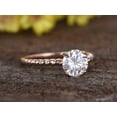 thumbnail image 3 of HeartsAndYou 1ct Round Cut Moissanite Engagement Ring for Women 18k Rose Gold Over Silver Rope Solitaire, 3 of 8