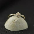 thumbnail image 5 of Womens Floral Ring With Artificial Gems Inlay Electroplated Golden Finish Snowflake Design Jewelry Gift AJZ897, 5 of 5
