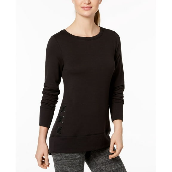 Ideology Lace Up Detail Top Noir L