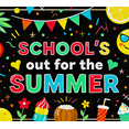 thumbnail image 4 of Colorful Summer Themed Banner with Fruits Emojis and Party Elements for School s Out Celebrations Party Decorations Photography Props Summer Backdrop Decor Background, 4 of 7
