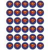 30 x Edible Cupcake Toppers Themed of Super Man Logo Collection of Edible Cake Decorations | Uncut Edible on Wafer Sheet