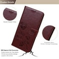thumbnail image 3 of Galaxy S22 Wallet Case, 3D Emboss Rose Flower PU Leather Case Card Slots Flip Folio Kickstand Soft TPU Protective Women Cover for Samsung Galaxy S22 5G 6.1 inch 2022,Brown, 3 of 7