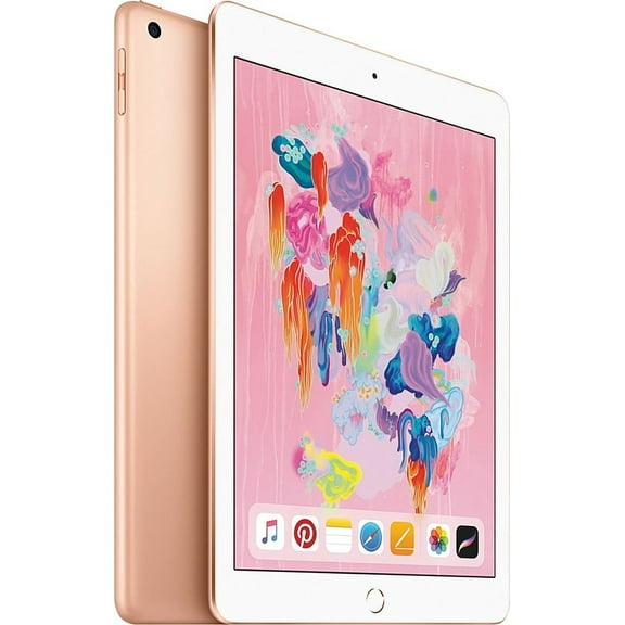 Restored Apple iPad 6 (2018) 9.7" Tablet, 128GB, 4G LTE, Gold (Refurbished)