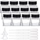 thumbnail image 1 of Paquete de 12 frascos de tinta vacíos de 30 ml, transparentes, para pluma estilográfica, con tapones de plástico; 4 mini embudos de plástico transparente; 6 gotas de plástico desechables de 2 ml., 1 of 5