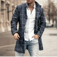 thumbnail image 2 of VNKIDY Men's Coat Autumn Winter Plaid Corduroy Overcoat With Button Front Long Sleeve Retro Style Coat For Casual Daily Streetwear Activities Leisure Outerwear, 2 of 4
