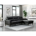 thumbnail image 2 of Lexicon Lewes 2-Piece Leather Match Sectional with Right Chaise in Black, 2 of 8