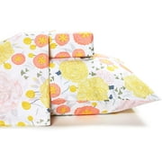 Where The Polka Dot Roams 4-Piece Cotton Bed Sheets Set In Light Floral Print for Kids and Teens - Full Size