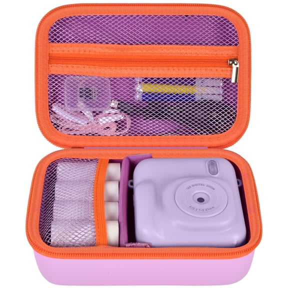 Kids Instant Print Camera Case Compatible with ESOXOFFORE/for GKTZ/for Aasonida Digital Video Prints Paper Cameras Bag- Purple