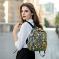 thumbnail image 6 of FORMRS Mini Backpack Purse for Women Quilted Travel Daypack Casual Shoulder Bag, Green Floral Garden, 6 of 7