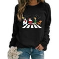 thumbnail image 1 of Innerwin Chandail Col Rond Femmes Hauts Imprimé de Noël Xmas Chandail en Molleton Noir m, 1 of 2
