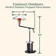 thumbnail image 3 of Cuisinart Perfect Position Propane Patio Heater, 38,200 BTU Powerful Directional Stainless Steel Outdoor Heater with Hidden Tank and Drink Table, 3 of 9