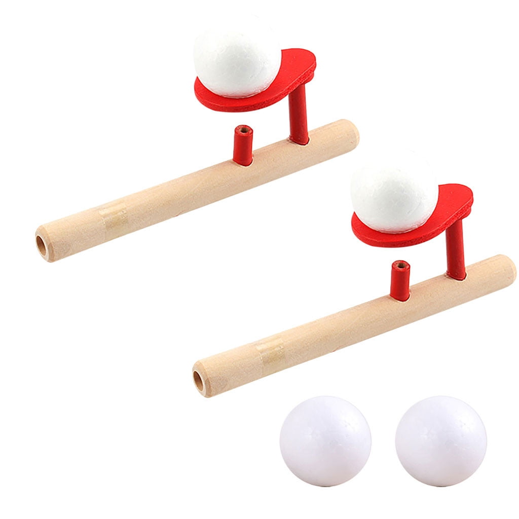 WOODEN MONTESSORI BLOWING BALL FLOATING GADGET BOARD GAME PARTY FUN KIDS TOY