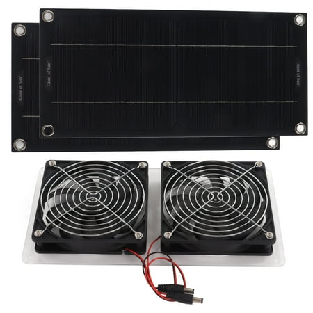

Solar Exhaust Fan Solar Panel Fan Kit Portable Waterproof For Pet House Double Panel