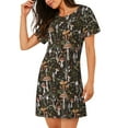 thumbnail image 2 of Balery Mushroom Garnish Camisón de manga corta con cuello redondo para mujer, cómodo y elegante., 2 of 6