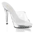 thumbnail image 2 of *5" Heel, 3/4" Rhinestone Studded Silver Chrome PF Slide - Clr/Slv Chrome, 6, 2 of 2