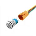 thumbnail image 3 of 16Mm 12V Led On Off Push Button Power Switch Latching with Wire Socket Harness White, 3 of 7