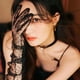 thumbnail image 2 of Guantes de tul con lunares negros para mujer, para cenas, para el verano, con dedos completos, sexys, para fotos, 2 of 5