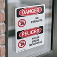thumbnail image 4 of (2 Pack) No Forklifts Bilingual OSHA Danger Sign 10 Inch X 14 Inch Vinyl Label Decal Sticker Weather Resistant, UV Protected for Workplace, Business, and Construction Site, Made in the, 4 of 7