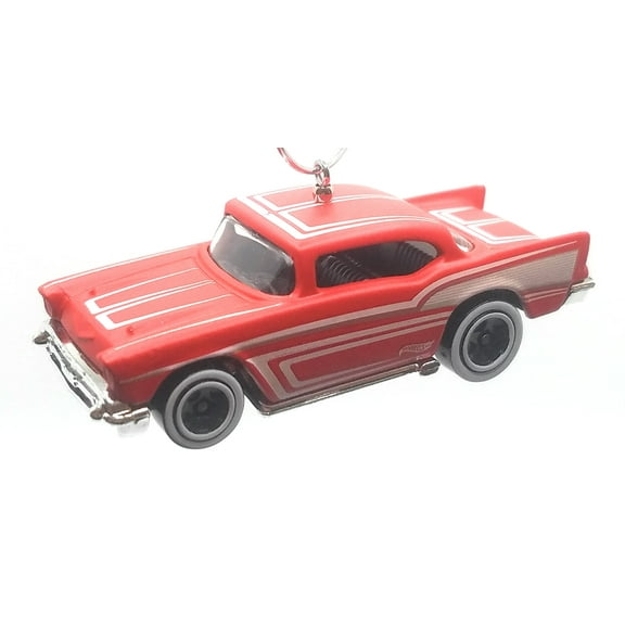 Christmas Ornament for 1957 Chevy Red White with Whitewall Tires