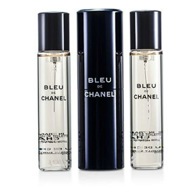Bleu De Chanel by Chanel for Men - 3 x  oz EDT (Refills Travel Spray) -  