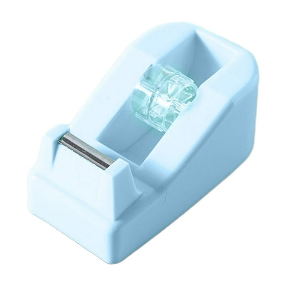 Blue Macaron Color Tape Dispenser Small Tape Holder With Cutter For Office Home Use Lightweight Portable Free Size Blue For Craft Packaging