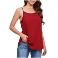 thumbnail image 2 of WHLBF Womens Tank Tops Plus Size Sleeveless Casual Solid Color Round-Neck Summer Camisole Wine 4XL, 2 of 5