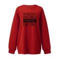 thumbnail image 2 of Gibobby Sudadera oversize mujer Sudadera de vellón de manga larga con cuello redondo para(Rojo,CH), 2 of 3