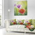 thumbnail image 3 of Designart Poppies in the Morning - Floral Throw Pillow - 16x16, 3 of 5