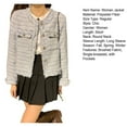 thumbnail image 7 of ZenCart Spring Women's Plaid White Tweed Cardigan Collarless Short Jacket, 7 of 7
