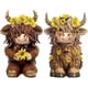 thumbnail image 1 of 2 uds 3D gnomos de vaca escoceses felices con figura de resina de girasol, 1 of 6