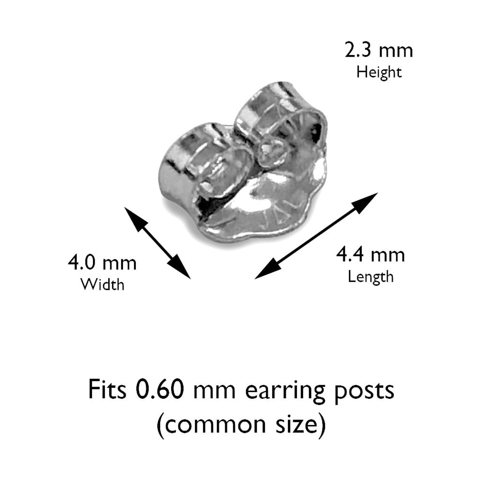 Direct-Jewelry 14k White Gold Replacement Earring Backs (1 Pair)