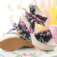 thumbnail image 4 of Dakaela Womens Espadrilles Wedges Sandals Open Toe Platform Heels Summer Dress Walking Shoes, 4 of 6