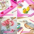 thumbnail image 4 of HTSQYL 208 PCS Art Supplies, Drawing Art Kit for Kids Adults Art Set with Double Sided Trifold Easel, Oil Pastels, Crayons, Colored Pencils, Watercolor Pens Gift for Girls Boys Artist,Pink, 4 of 8