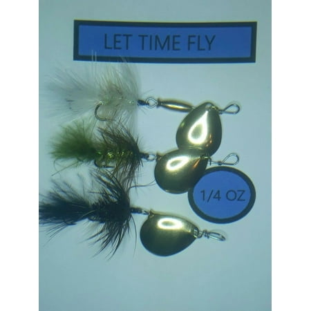 Trout spinner 1/4 oz inline spinner bass bait spoon fly fishing Wooly Bugger