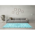 thumbnail image 3 of Ahgly Company Indoor Rectangle Medallion Light Blue Traditional Area Rugs, 2' x 5', 3 of 4