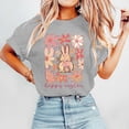 thumbnail image 2 of Women's Fashion Casual Easter Print Round Neck Short Sleeve T-Shirt Top Light Gray XL, 2 of 5