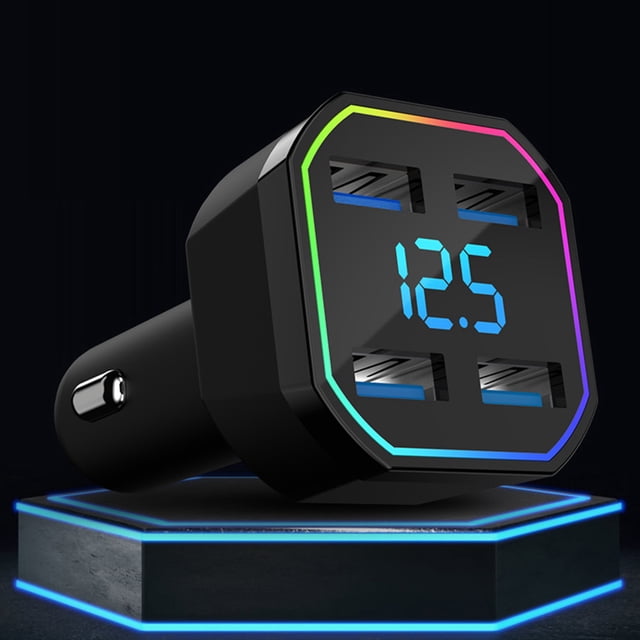Cargador De Coche Teléfono De Coche De 4 Puertos De Carga Pd Qc3.0 3.1A Usb Tipo C Para Iphone Xiaomi (4X4.8A)