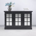 thumbnail image 6 of FFZ 45" W Storage cabinet with 3 mirrored acrylic doors, sideboard with adjustable shelves for living room dinning room kitchen, black decorative laminates and MDF substrate buffet with magnetic door, 6 of 6