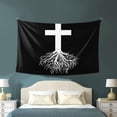thumbnail image 2 of Christian Cross Roots Cute Evangelical I Love Jesus White Tapestry for Bedroom Aesthetic Wall Hanging Funny Tapestries Home Decor 40x60 inch for Classroom Dorm Backdrop Decorations, 2 of 6