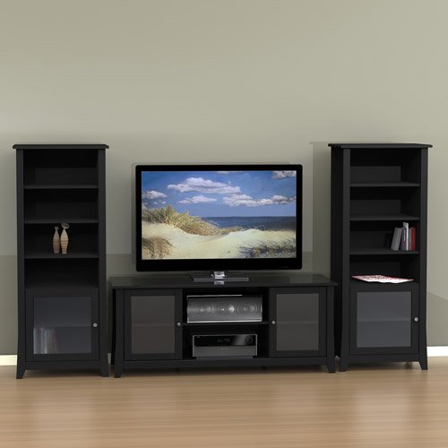 Tuxedo Entertainment Center with Curio for TVs up to 60