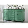 thumbnail image 2 of Elegant Decor Windsor 60" Solid Wood and MDF Double Bathroom Vanity in Mint, 2 of 8