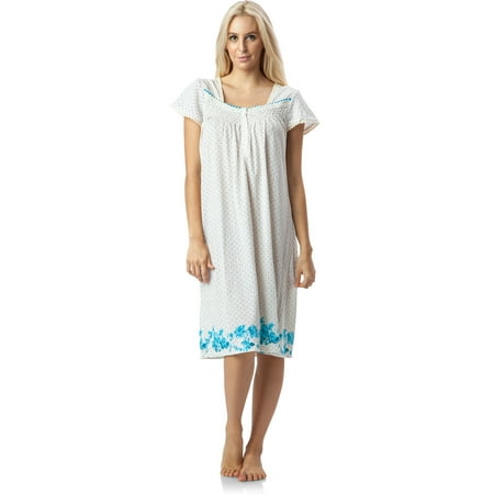 

Casual Nights Women s Botanic Lace Short Sleeve Nightgown