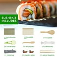 thumbnail image 5 of Sushi Making Kit, 2 Bamboo Sushi Mats and 1 Professional Sushi Bazooka Rice Roller, 2 Pairs of Bamboo Chopsticks, Avocado Slicer Holder Paddle Spreader, Rolling, Beginner Sushi Kit DIY at Home, 5 of 7