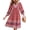 Floral Blue Red, variant on Women Casual Spring Summer Dresses V Neck 3/4 Long Sleeve Ruffle Floral Flowy Boho Babydoll Mini Short Beach Dress