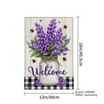 thumbnail image 4 of AMHNF Lavender Bouquet Bee Welcome Linen Garden Flag for Spring Summer Home Outdoor Garden Yard Door Decor 12x18 inch, 4 of 5