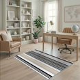 thumbnail image 2 of ODIKA 4'x6' Ultra-Soft Area Rug, Under Stripe Entry Featuring Grouped Doormat Layering Striped None Washable, Bare feet friendly, Silk-Touch for Bedroom Home office, 2 of 7