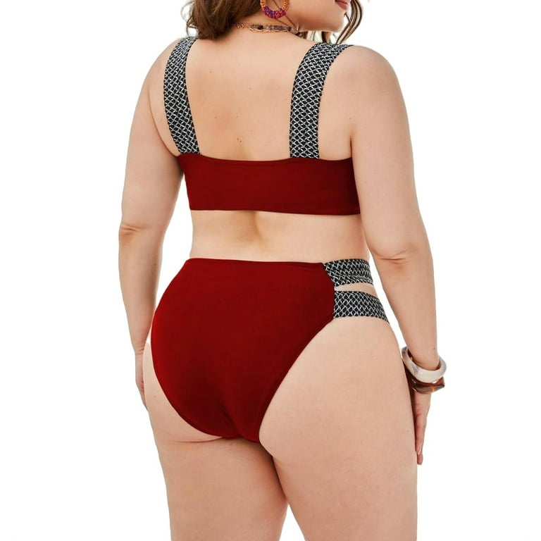 Burgundy plus size swimsuit sale