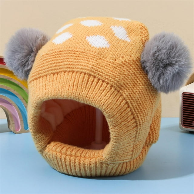 Bonnet de Ski Tricoté pour Bébé Hiver avec Double Chaleur
